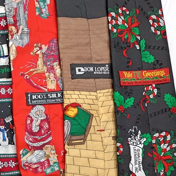 Vintage Christmas Neckties LOT OF 18 Hallmark Santa Claus Grinch Holiday Ties - Picture 5 of 16
